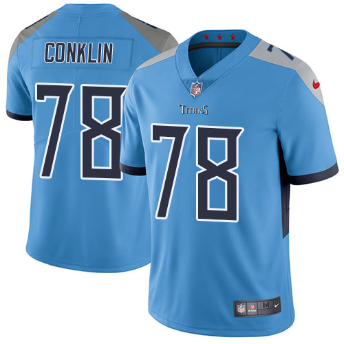 Nike Titans #78 Jack Conklin Light Blue Team Color Men's Stitched NFL Vapor Untouchable Limited Jersey - Click Image to Close